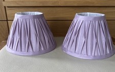 2 Pleated Lampshades Table Ceiling 20cm Diameter Laura Ashley? Mauve Lilac Lined