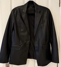 Bershka Women's Black Faux Leather Blazer Size S Excellent Condition