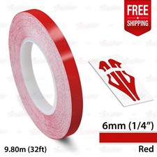 RED 6mm 1/4" Roll PIN STRIPE Car PinStriping Trim Line TAPE Decal Vinyl Sticker