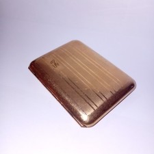 STYLISH 70g ANTIQUE 1928 ROLLED GOLD CIGARETTE CASE with ENGINE TURNED DESIGN