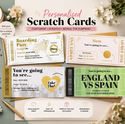 Personalised scratch cards - personalised,