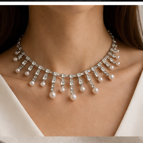 Vintage style rhinestone pearl - vintage,