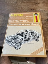 Austin Allegro Haynes Owners Workshop Manual 1973 to 1982. 998cc 1098cc 1275cc