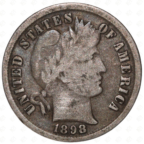 1898 usa barber - 1898, dime