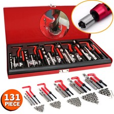 131Pc Thread Repair Kit HSS Drill Helicoil Metric Set Heli Coil Tap Insert Case