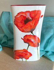 Ruby poppy vase red Dunelm height 29cm opening 15x5cm at top