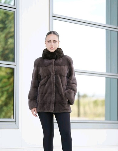 Women real mink fur coat - real,