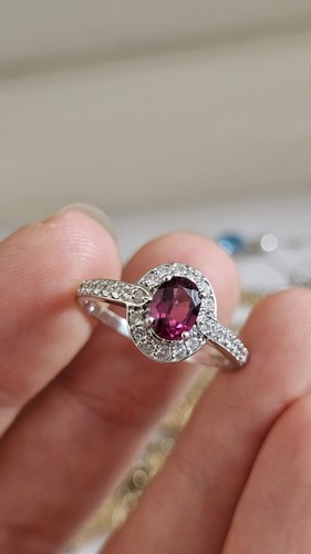 10ct white gold rubellite - white,