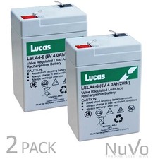 2 X Lucas 6V 4AH (4.5AH) NonSpillable VRLA Sealed Lead Acid Rechargeable Battery