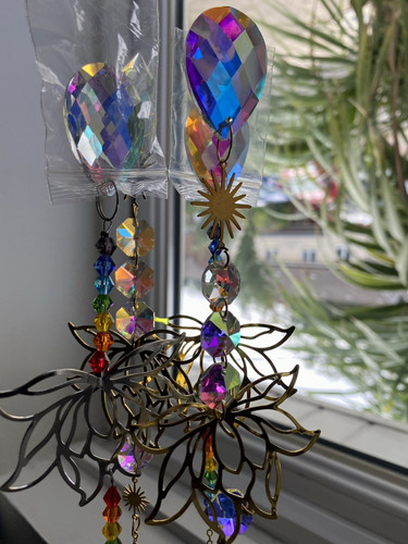 Lotus flower hanging crystal - flower,