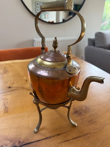 Large antique copper kettle - large,