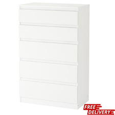 IKEA KULLEN White Chest of 5 Drawers Bedroom Storage Cupboard Dresser Cabinet