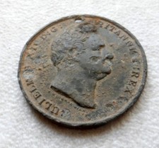 William IV. 1837 Death Commemorative Medallion. White Metal.