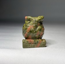 1.5" Stone Carving Owl Statue