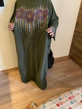 Luxury Turkish Batwing Abaya with Detailing Green