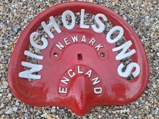 Antique Vintage Cast Iron Tractor Implement Seat NICHOLSONS NEWARK FREE UK P&P 