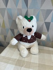 Tesco Christmas Pudding Polar Bear Soft Toy - 11"