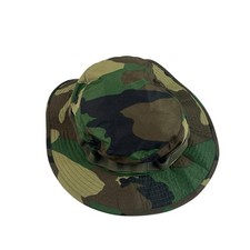 Vintage Army Camo Bucket Hat Green Brown Medium