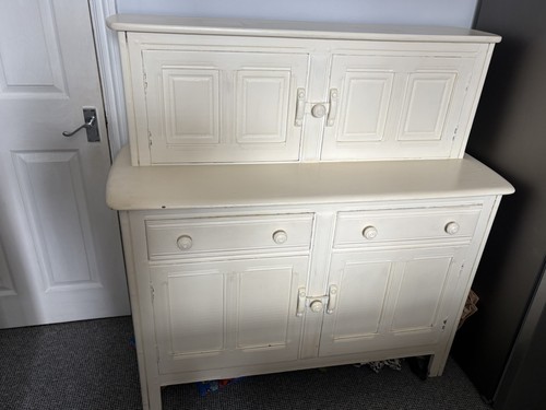 Cream painted pine dresser - cream,