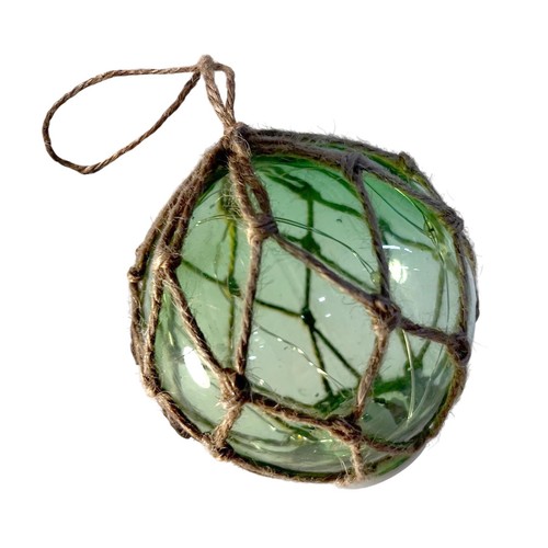 Green glass fishing buoy tiki - fishing,