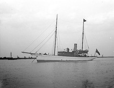 Glass Negative of Classic Steam Yacht  Sunbeam. 1904