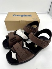 Cosyfeet Mens Sandals Bruno Wide Fit 3H Width Brown Waxy UK Size 10 Extra Roomy