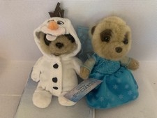Disney Frozen Elsa & Olaf Meerkat Soft Plush Toys 6” x 2 Bundle