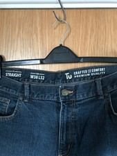 TU Mens Blue Denim Jeans Zip