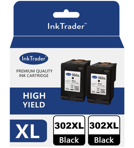 Refilled 302xl black ink x2 - refilled,