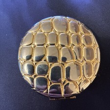 Vintage Estee Lauder Powder Compact With Mirror Golden Alligator Skin