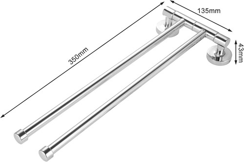 Arm swivel towel - 2-arm, chrome