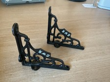 Pair of Shelf Brackets GWR Cast Antique Iron 125mm X 125 mm / 5" x 5"