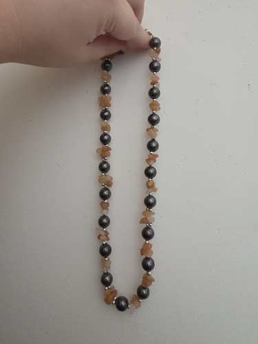 Carnelian hematite necklace - carnelian,