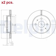 X2 PCS FRONT BRAKE DISC ROTORS