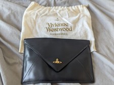 Vivienne Westwood Orb Private Leather Envelope Pouch Clutch Bag FREE DELIVERY