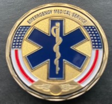 EMERGENCY MEDICAL SERVICES Challenge Coin With Coin Stand For Displaying 2