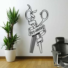 BARBERSHOP wall sticker sign