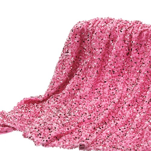 Yard pink sequin fabric - pink,