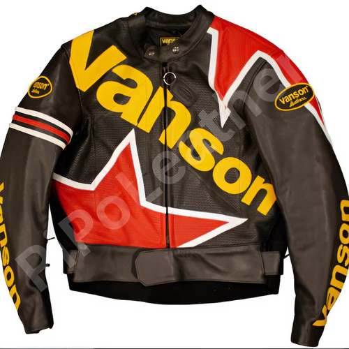 Vanson racing leather biker - leather,