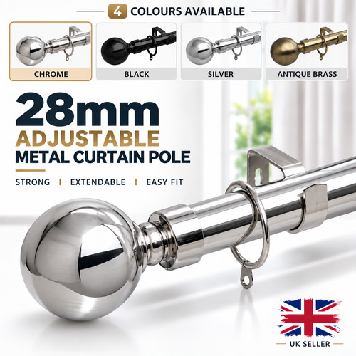 Extendable metal curtain pole - curtain,