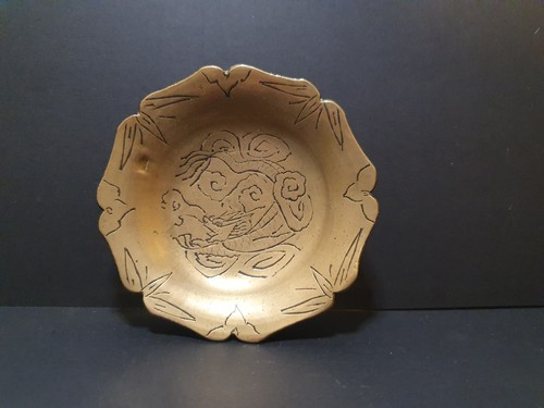 Vintage chinese brass plate - brass, /