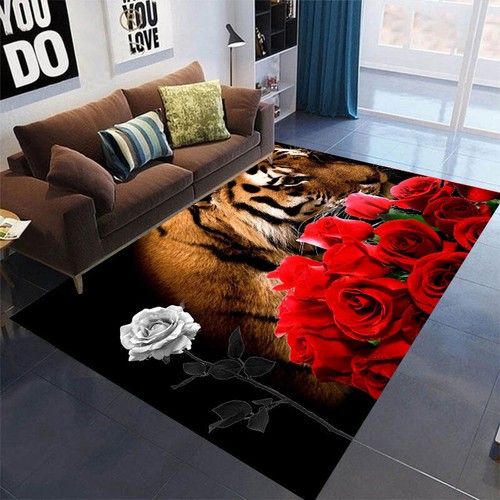 Rose flower tiger carpet - rose,