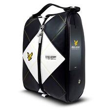 Lyle & Scott Argyle Golf Shoebag Premium PU Leather Airflow Vents Double Zip