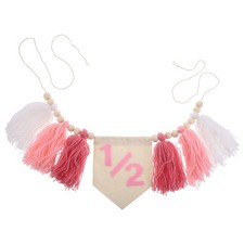  6 Months Birthday Decorations Half Flower High Chair Banner for Party