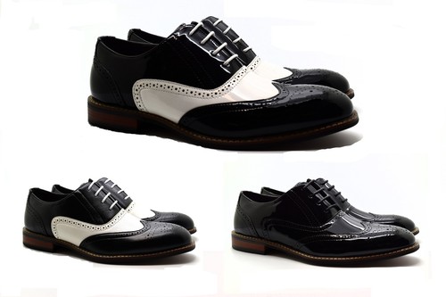 Mens two tone brogue - two, patent