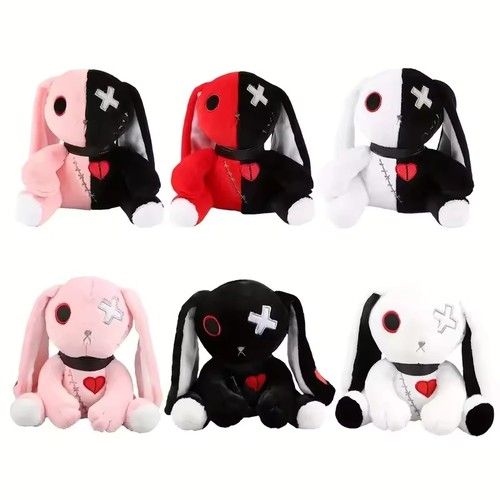 Creepy goth bunny plush - creepy,