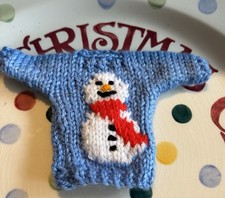 Sindy  Barbie Size Doll Christmas Snowman Jumper Home-Made ￼