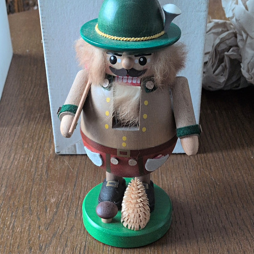 Wooden nutcracker figure green - wooden,