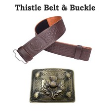 Men's Brown Thistle Embossed