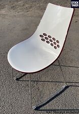 Gresham Alsen Chair Two-tone Red White Polymer Shell Meeting Dining Retro Funky